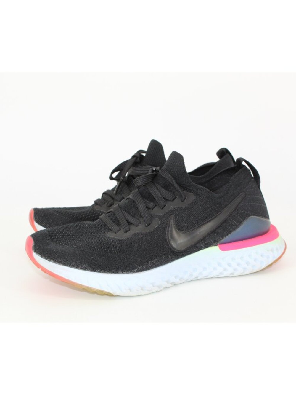 Nike Epic React Flyknit 2 Men’s Running Sneakers Black Neon Pink Size 8
